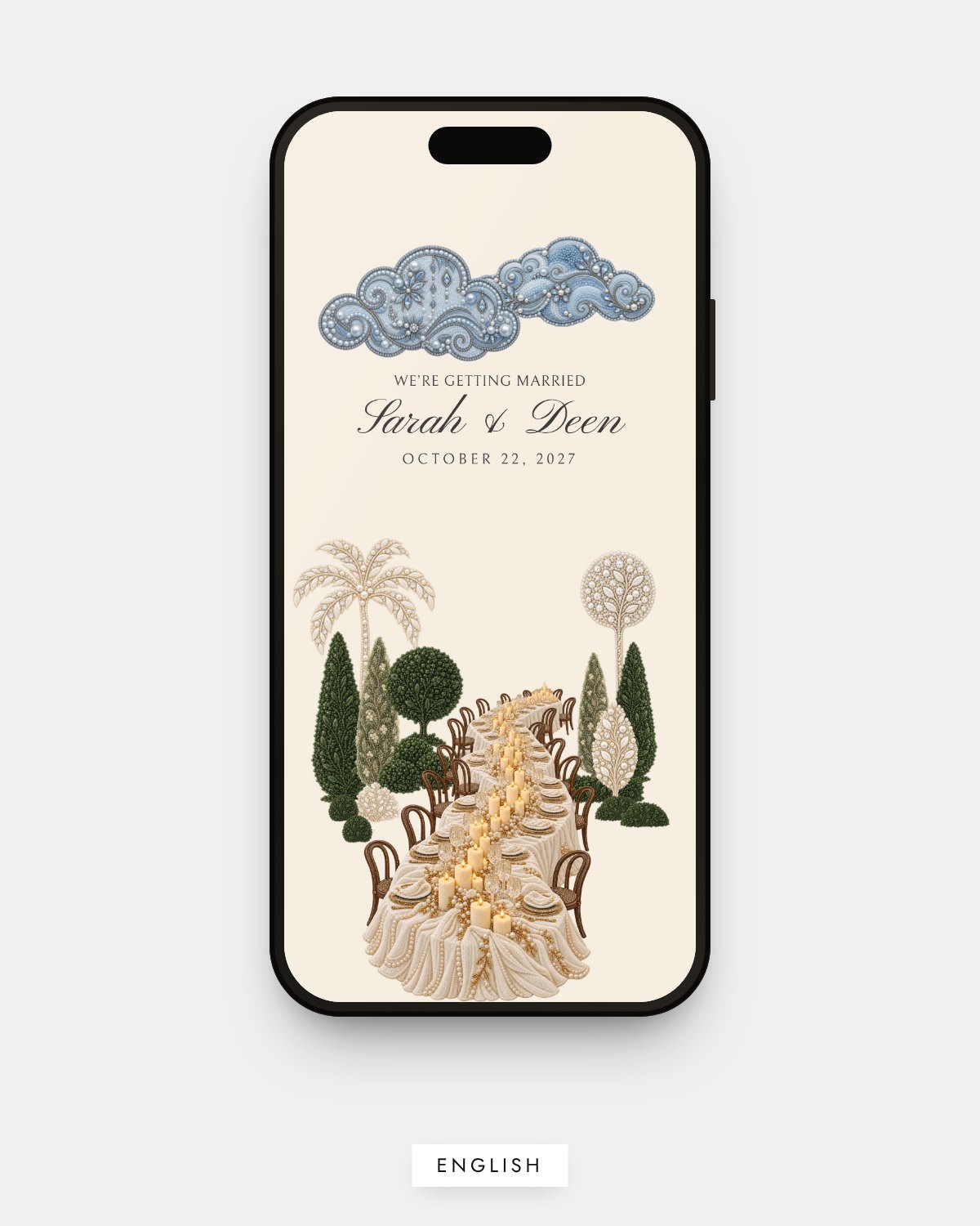 Pearl invitation, English